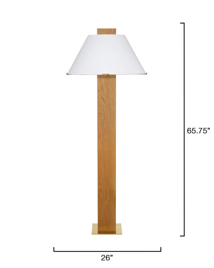 Jamie Young Craftsman Floor Lamp, Natural Oak Veneer