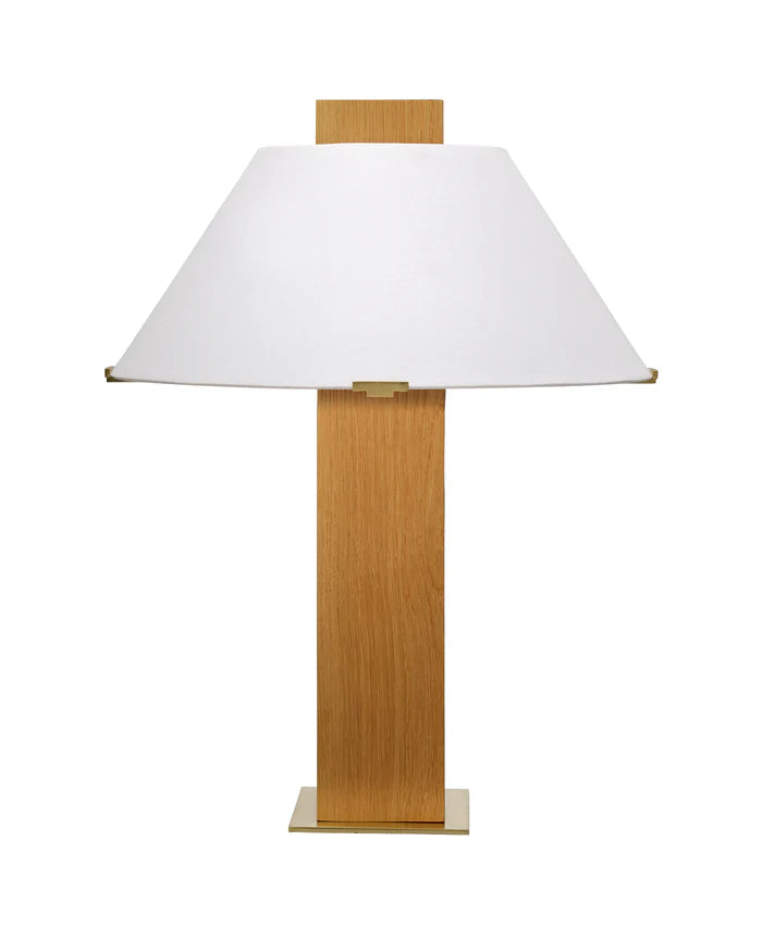 Jamie Young Craftsman Table Lamp, Natural Oak Veneer