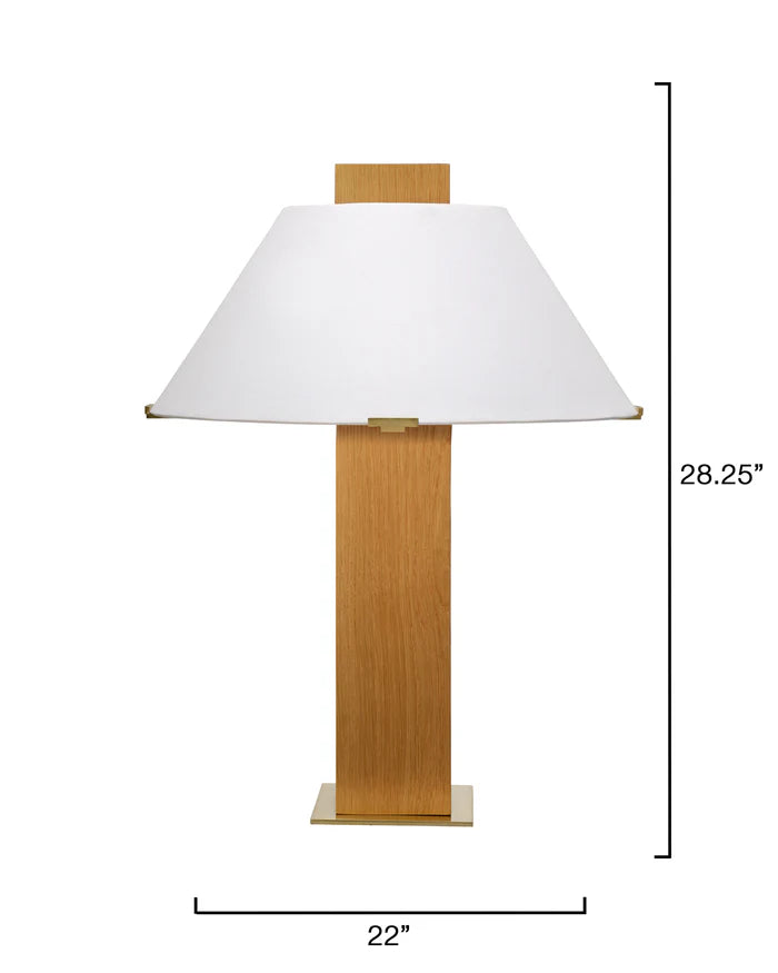 Jamie Young Craftsman Table Lamp, Natural Oak Veneer