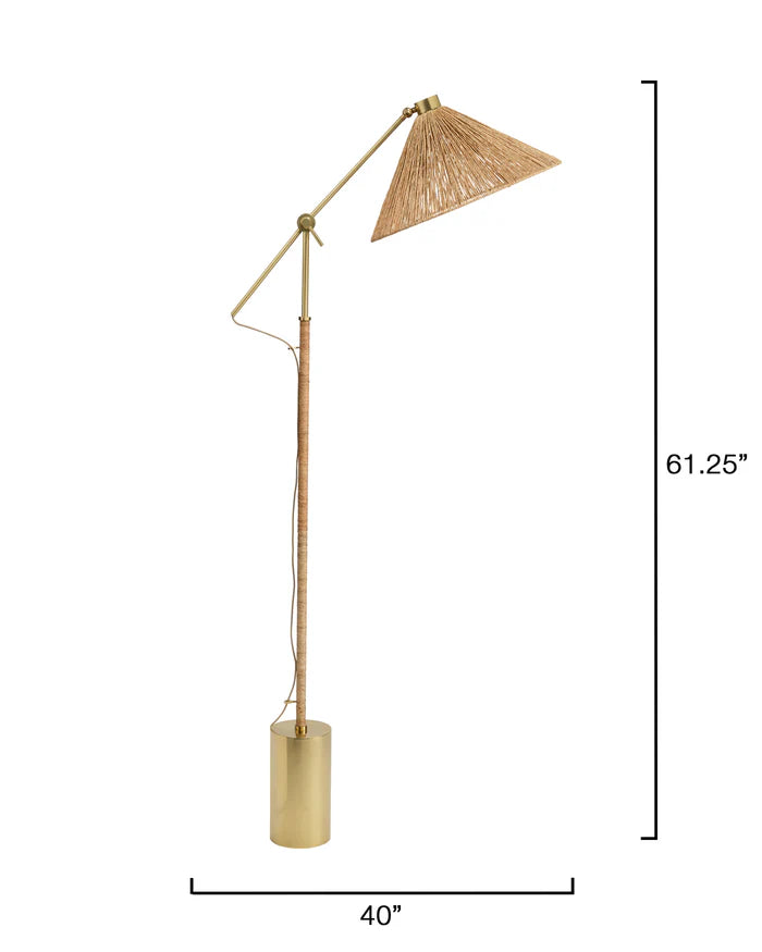 Jamie Young Fitzgerald Floor Lamp, Natural Abaca Rope