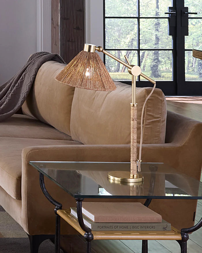 Jamie Young Fitzgerald Table Lamp, Natural Abaca Rope