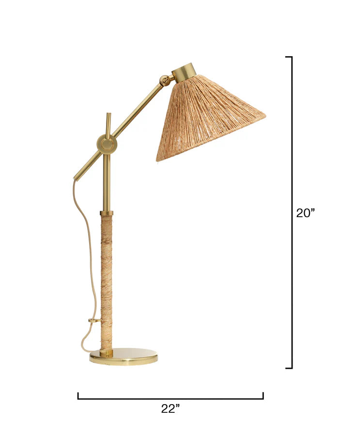 Jamie Young Fitzgerald Table Lamp, Natural Abaca Rope