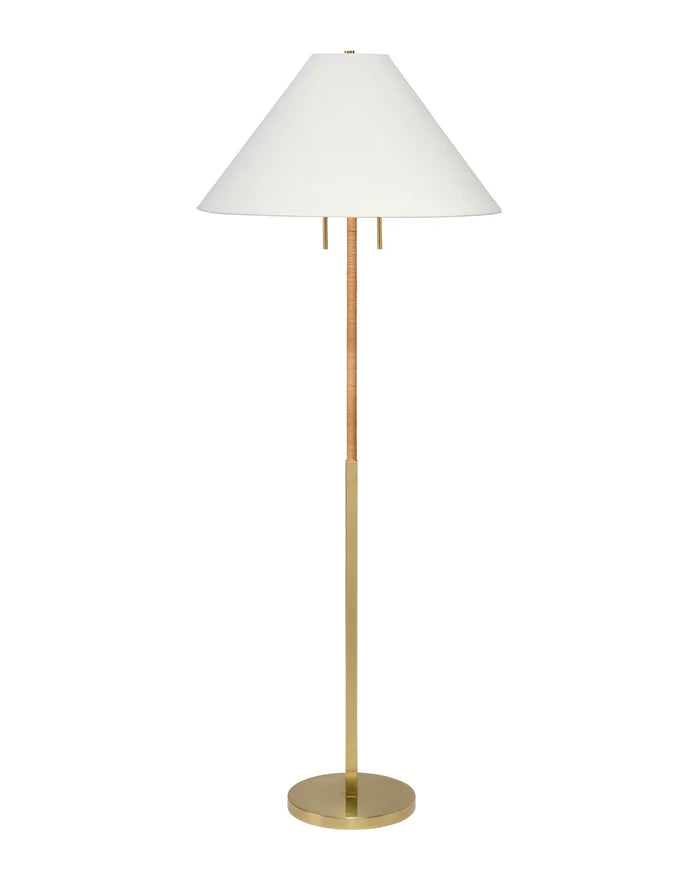 Jamie Young Harrison Floor Lamp, Natural Rattan