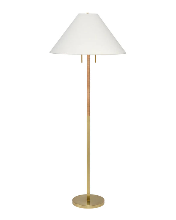 Jamie Young Harrison Floor Lamp, Natural Rattan