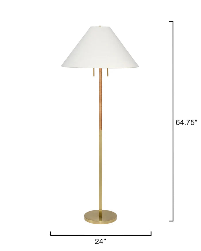 Jamie Young Harrison Floor Lamp, Natural Rattan