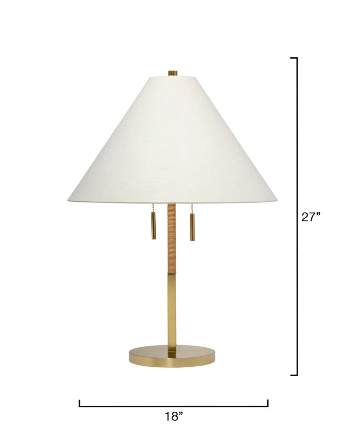Jamie Young Harrison Table Lamp, Natural Rattan