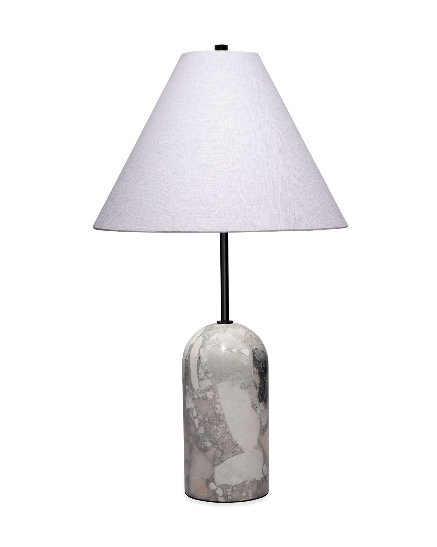 Jamie Young Holt Travertine Table Lamp With Linen Shade