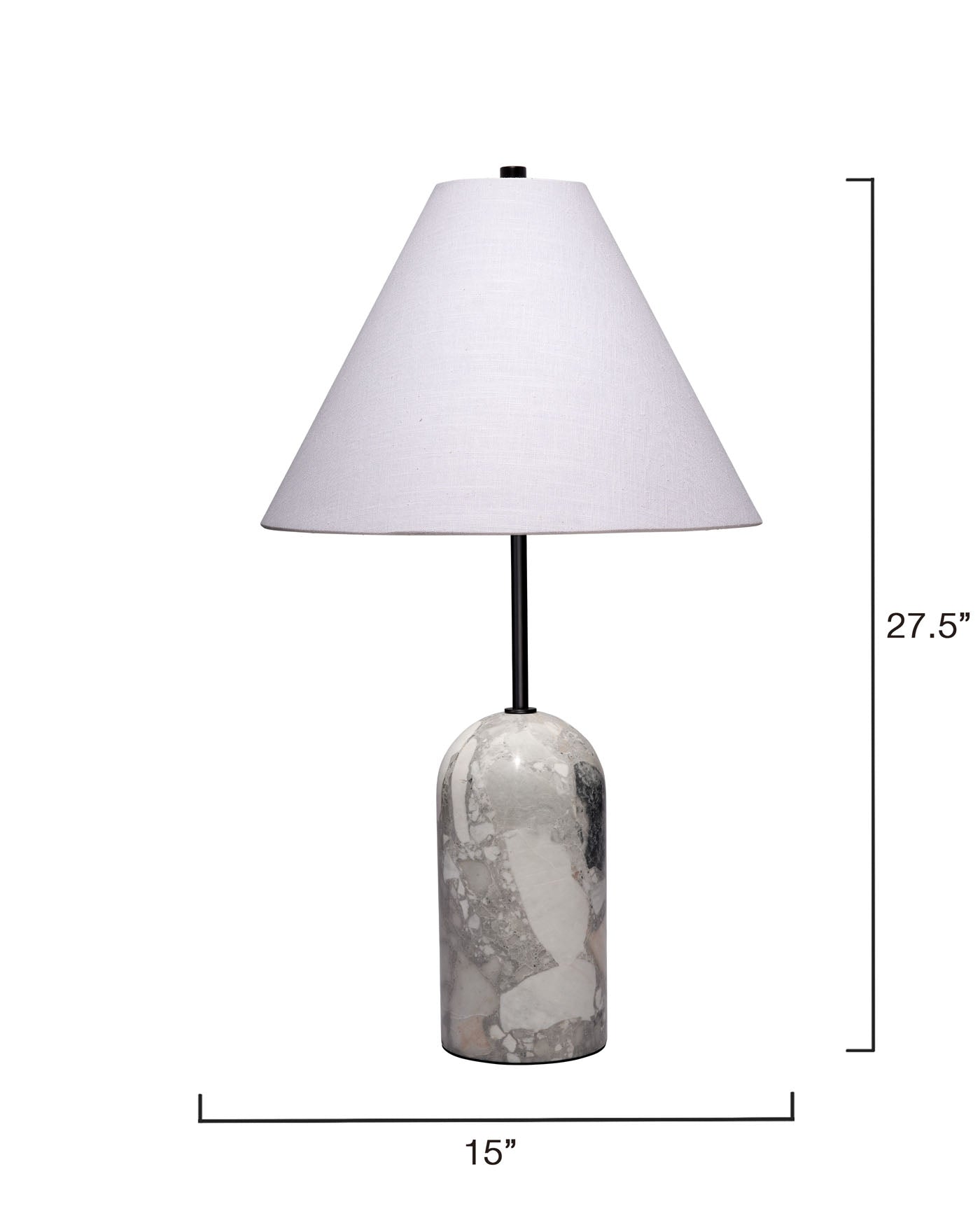 Jamie Young Holt Travertine Table Lamp With Linen Shade