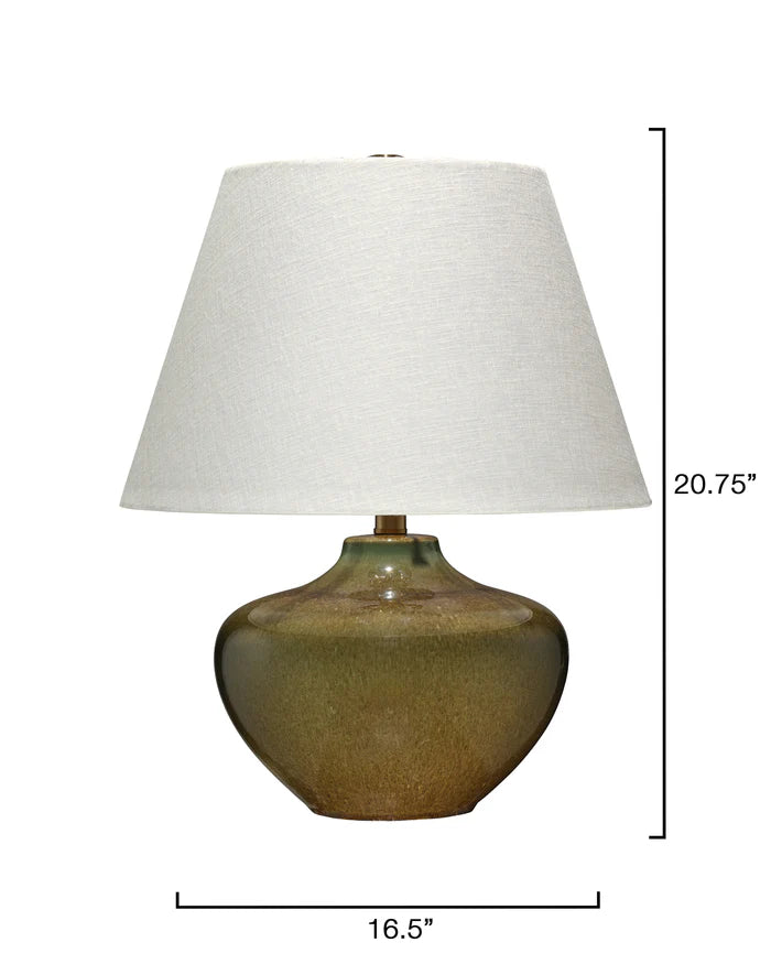 Jamie Young Monroe Table Lamp, Olive Green Ceramic