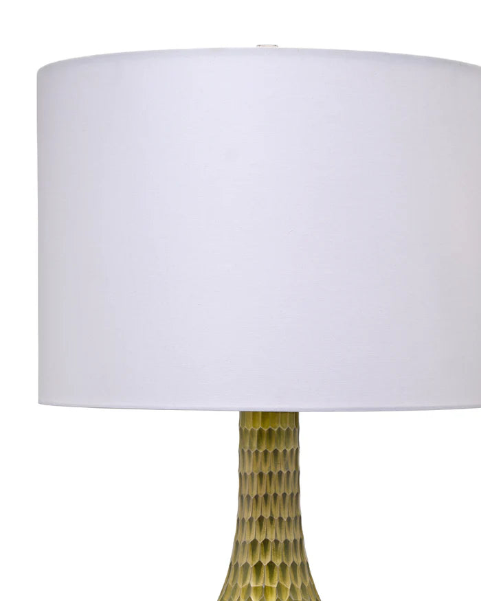 Jamie Young Serpentine Table Lamp, Chartreuse Etched Glass