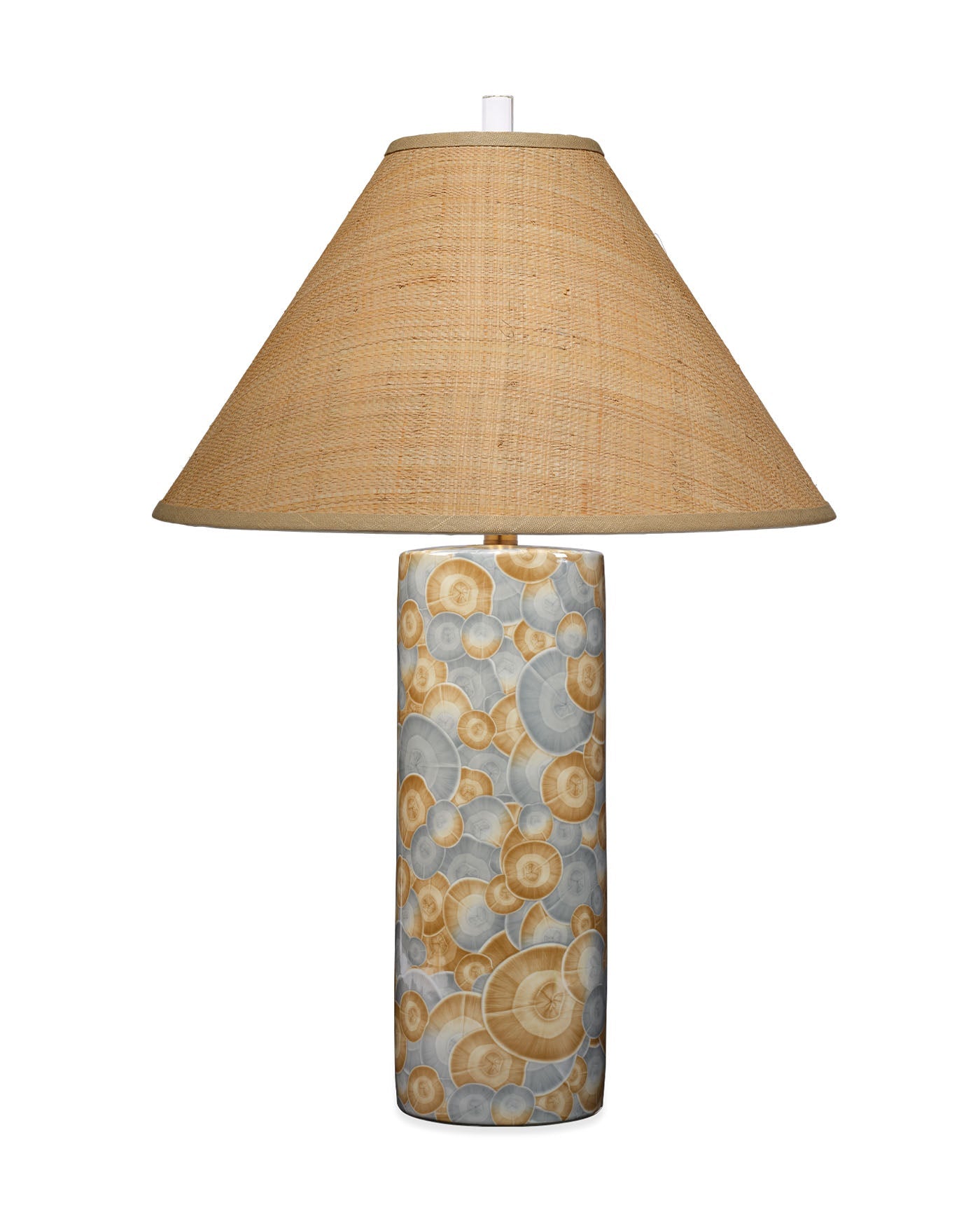 Jamie Young Serene Ceramic Table Lamp With Raffia Shade