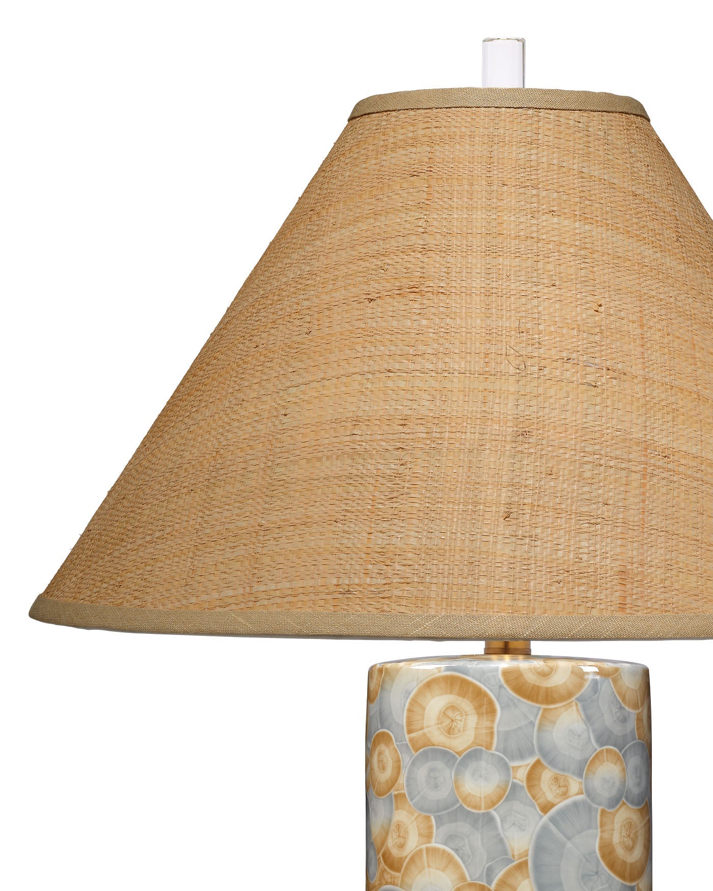 Jamie Young Serene Ceramic Table Lamp With Raffia Shade