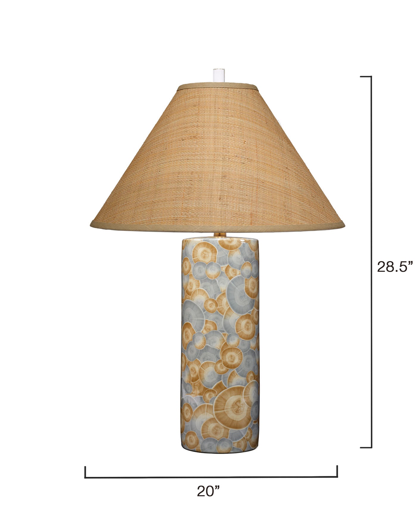 Jamie Young Serene Ceramic Table Lamp With Raffia Shade