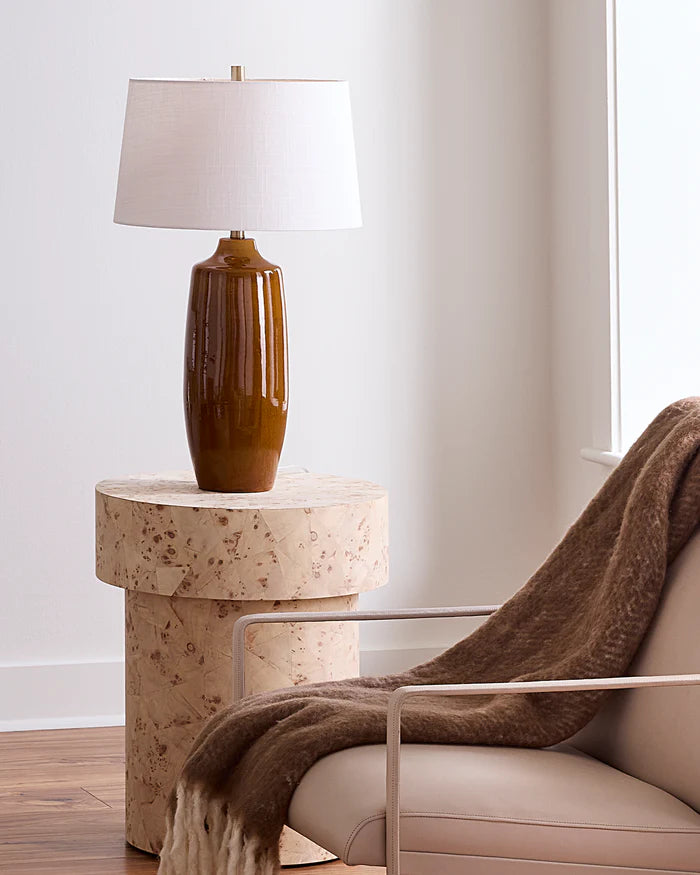 Jamie Young Toffee Table Lamp, Cider Brown Ceramic