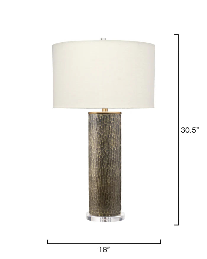 Jamie Young Viper Table Lamp, Truffle Etched Glass
