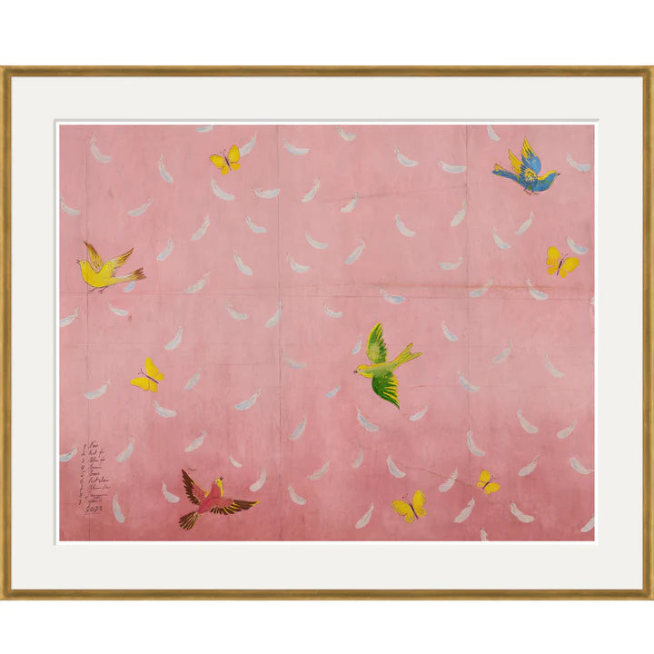 Paule Marrot Pink Feathers Art