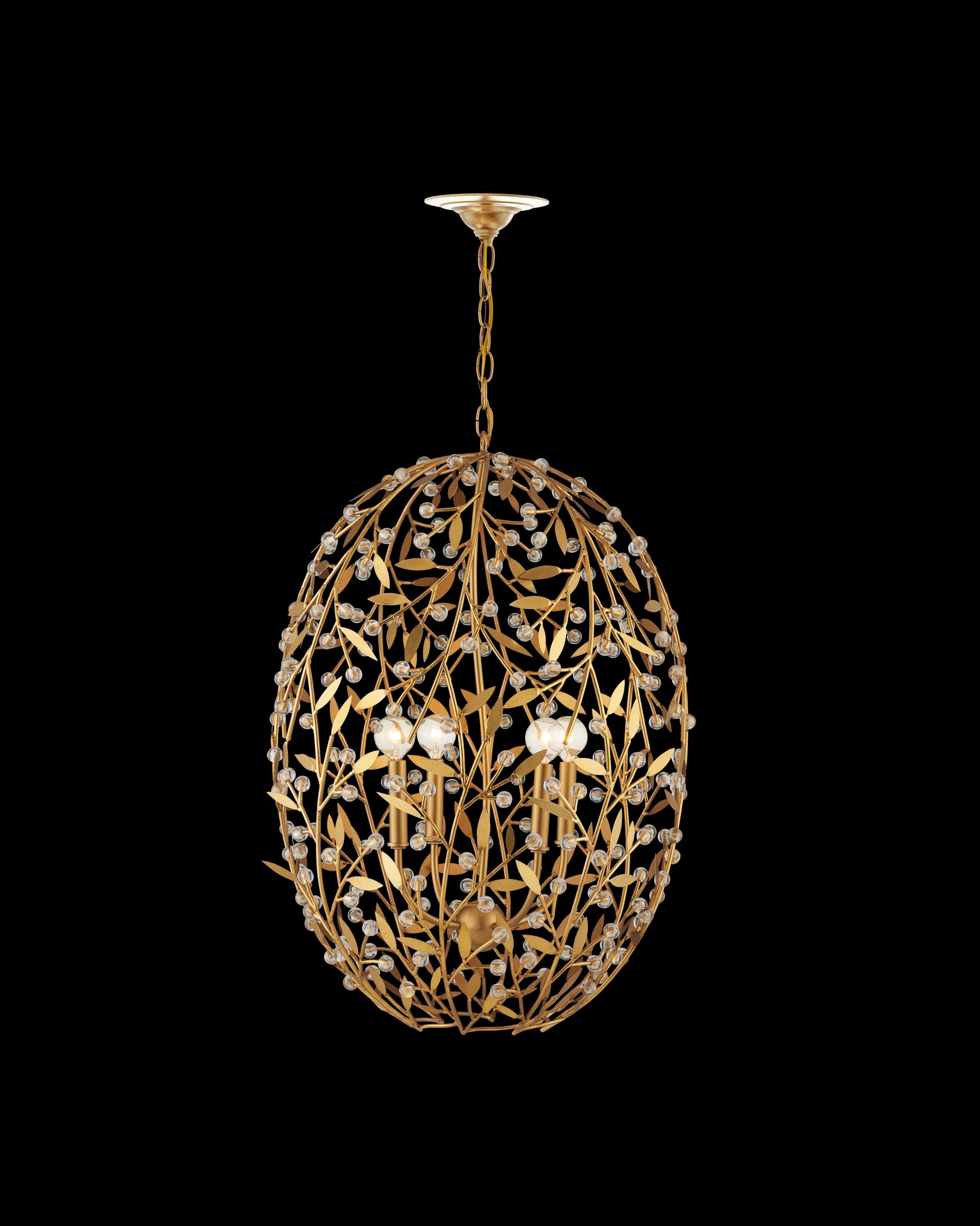 Currey & Company Secret Garden Gold Chandelier
