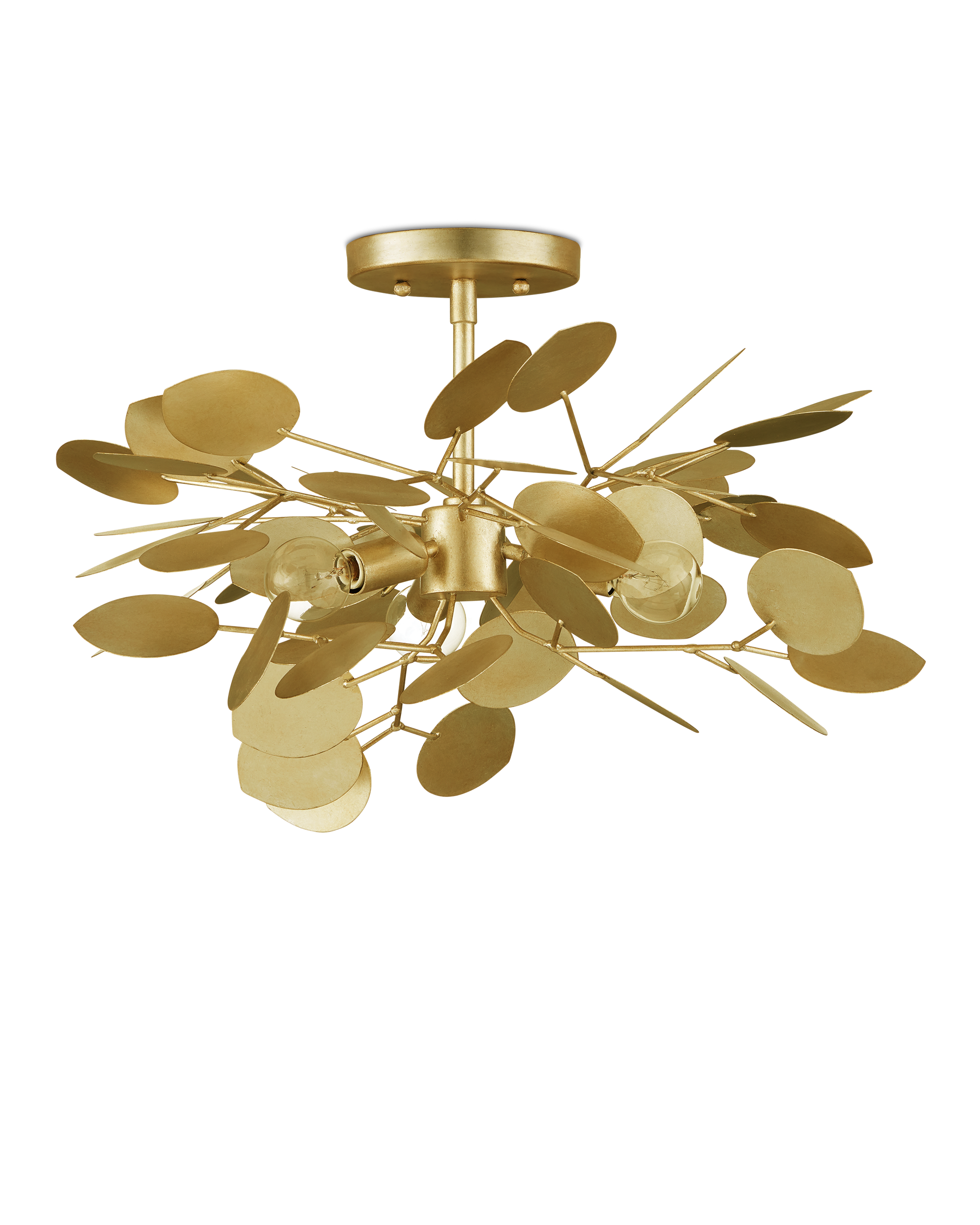 Currey & Company Lunaria Gold Semi Flush Mount