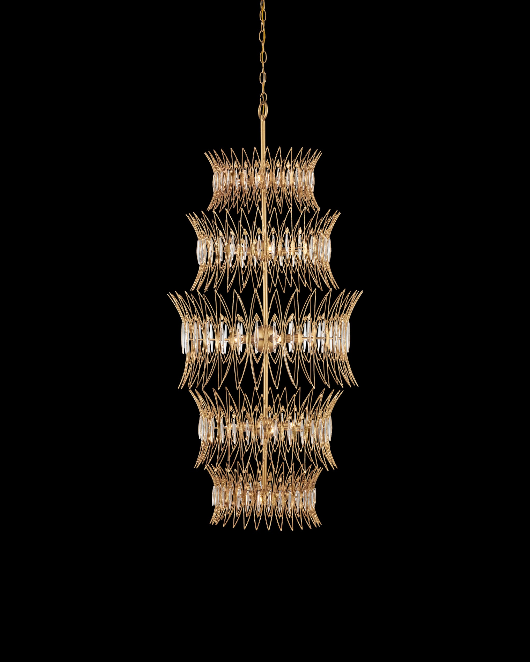 Currey & Company Marquise Large Gold Chandelier