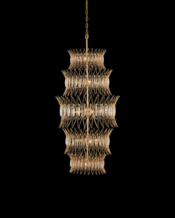 Currey & Company Marquise Large Gold Chandelier
