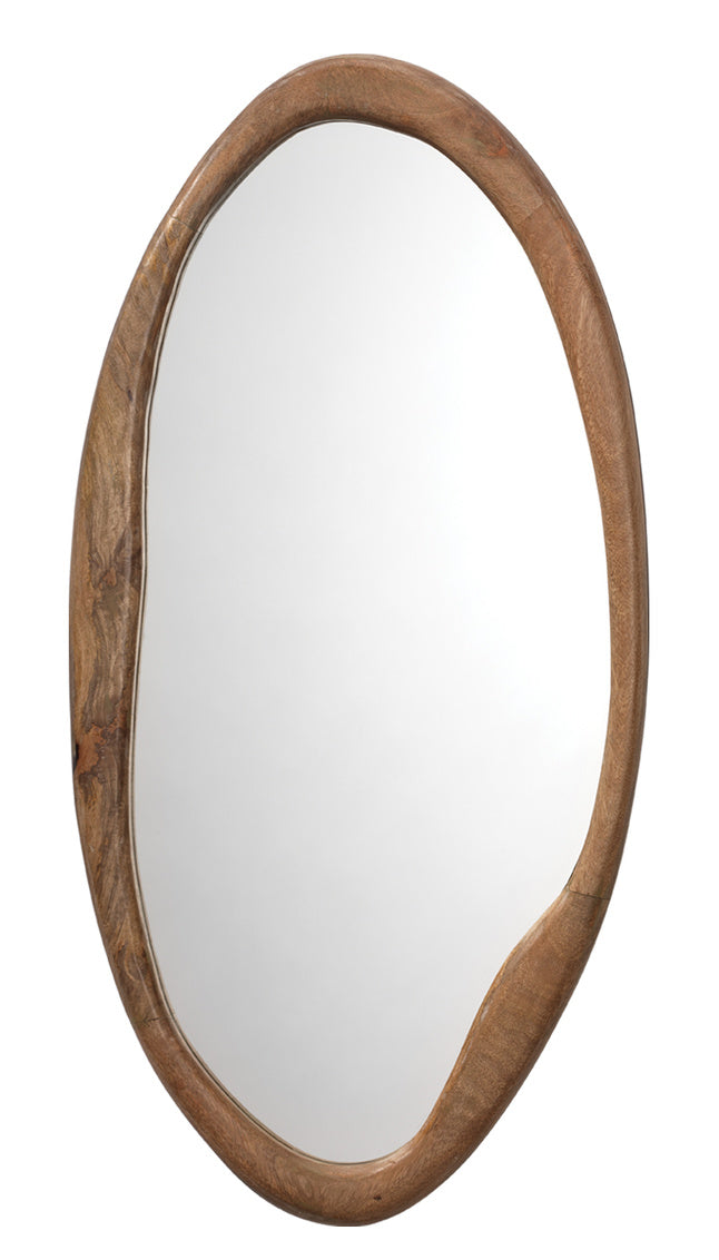 Jamie Young Organic Oval Mirror In Natural Wood