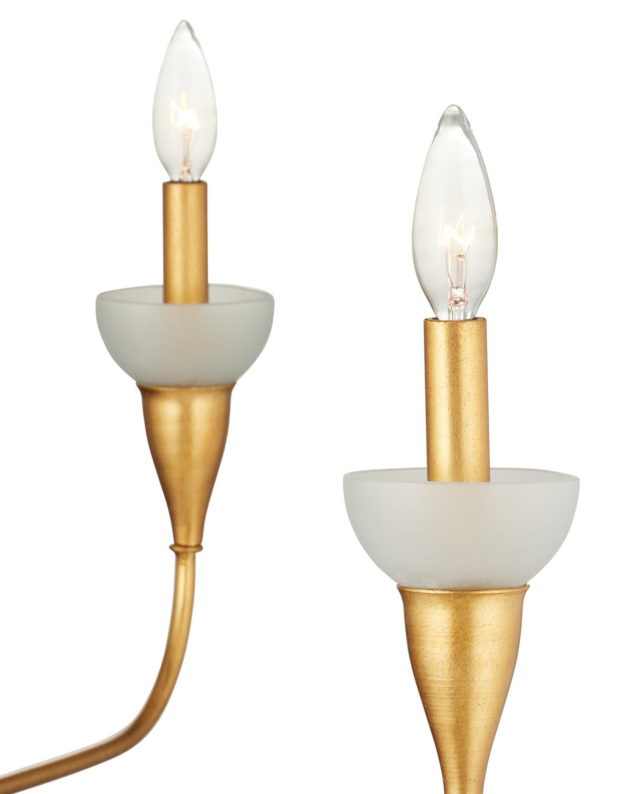 Currey & Company Aurelia Frost 40" Contemporary Gold Leaf 6 Light Chandelier