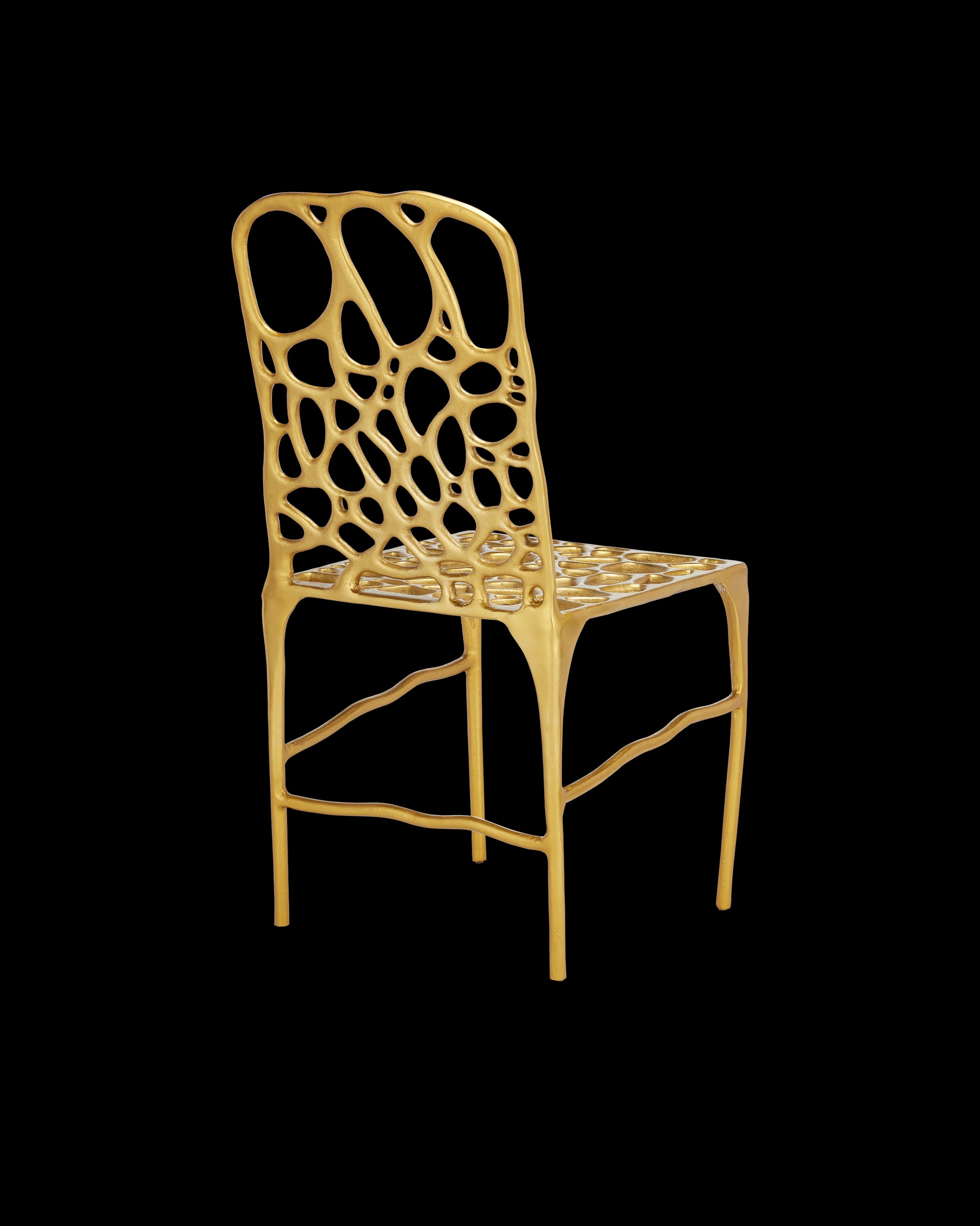 Currey & Company Honeycomb Gold Side Chair