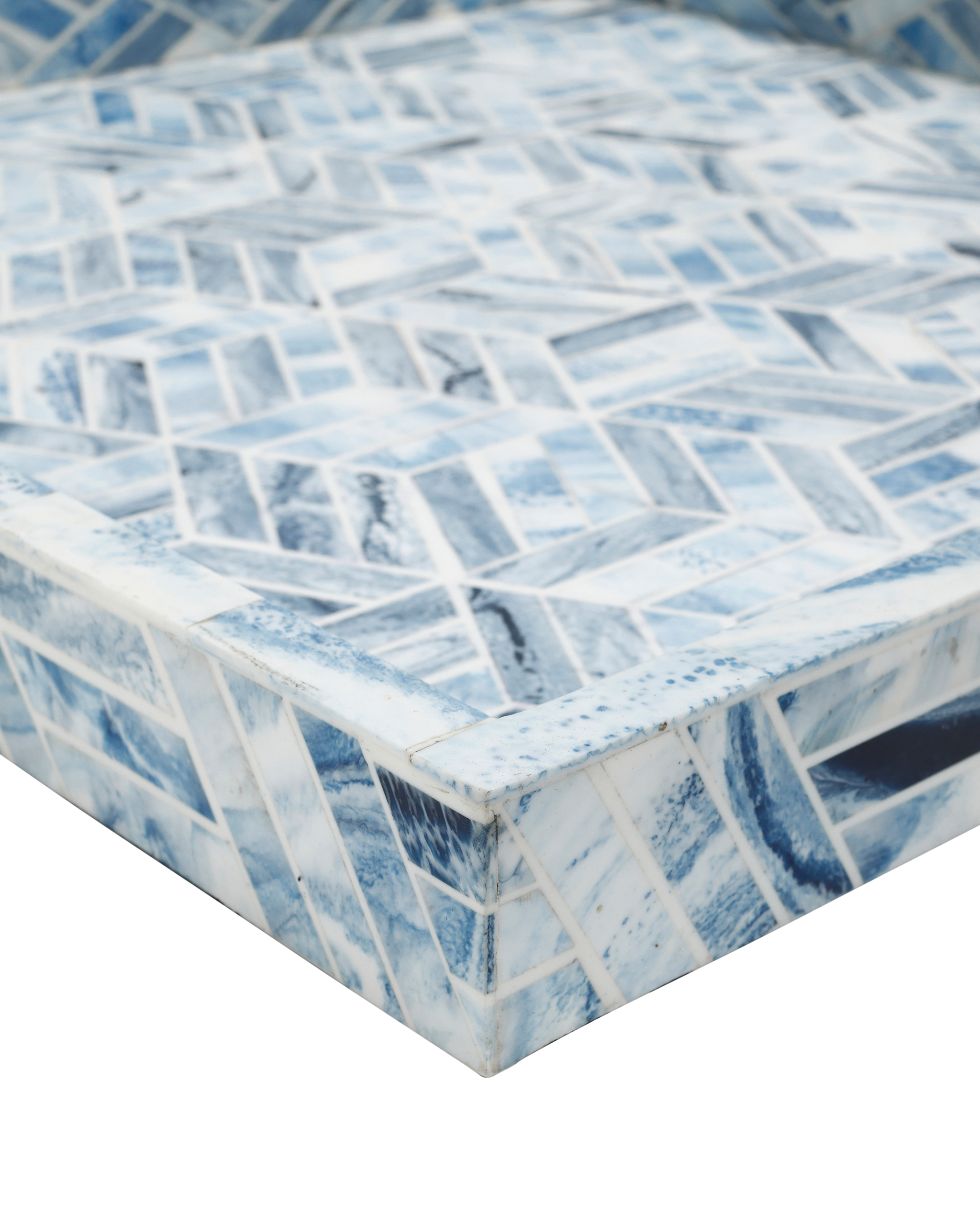 Currey & Company Chance Blue Square Tray