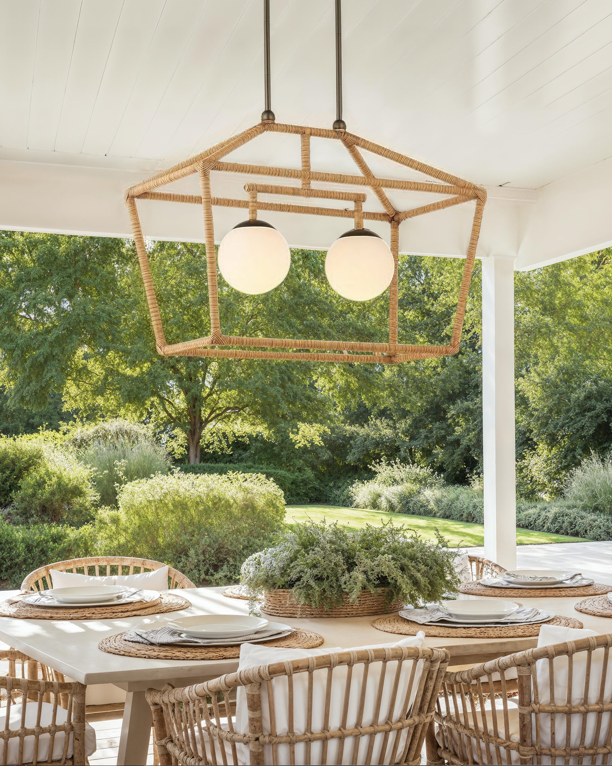 Currey And Company Denison Rectangular Natural Outdoor Lantern