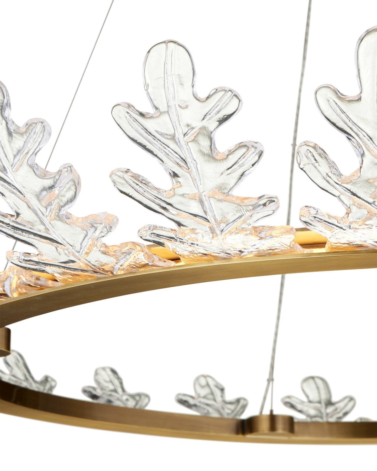 Currey & Company Oakwreath 47" Polished Antique Brass 1 Light Chandelier