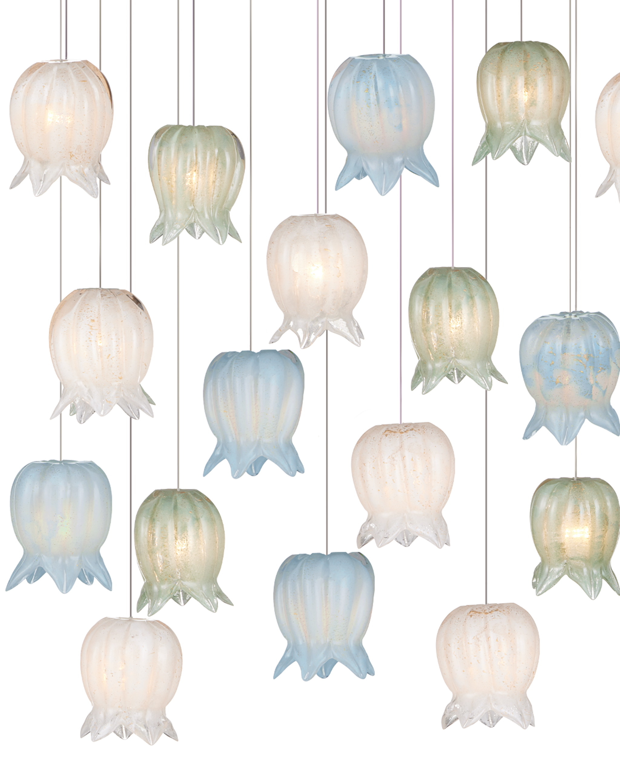 Currey And Company Polpo 30 Light Linear Multi Drop Pendant