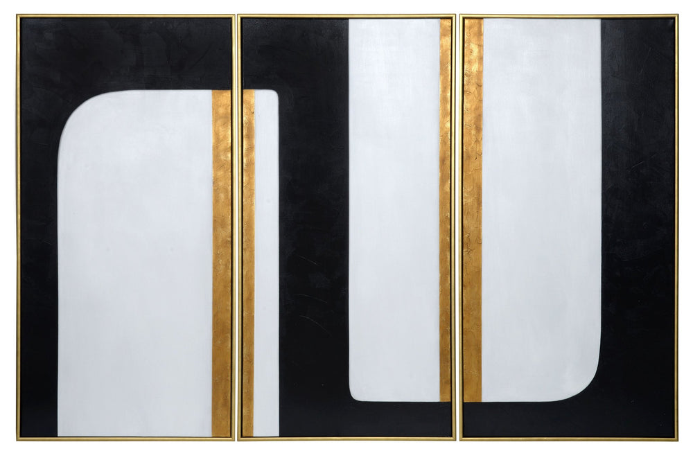 Sunpan The Path (Set Of 3) 30" X 60" Gold Floater Frame