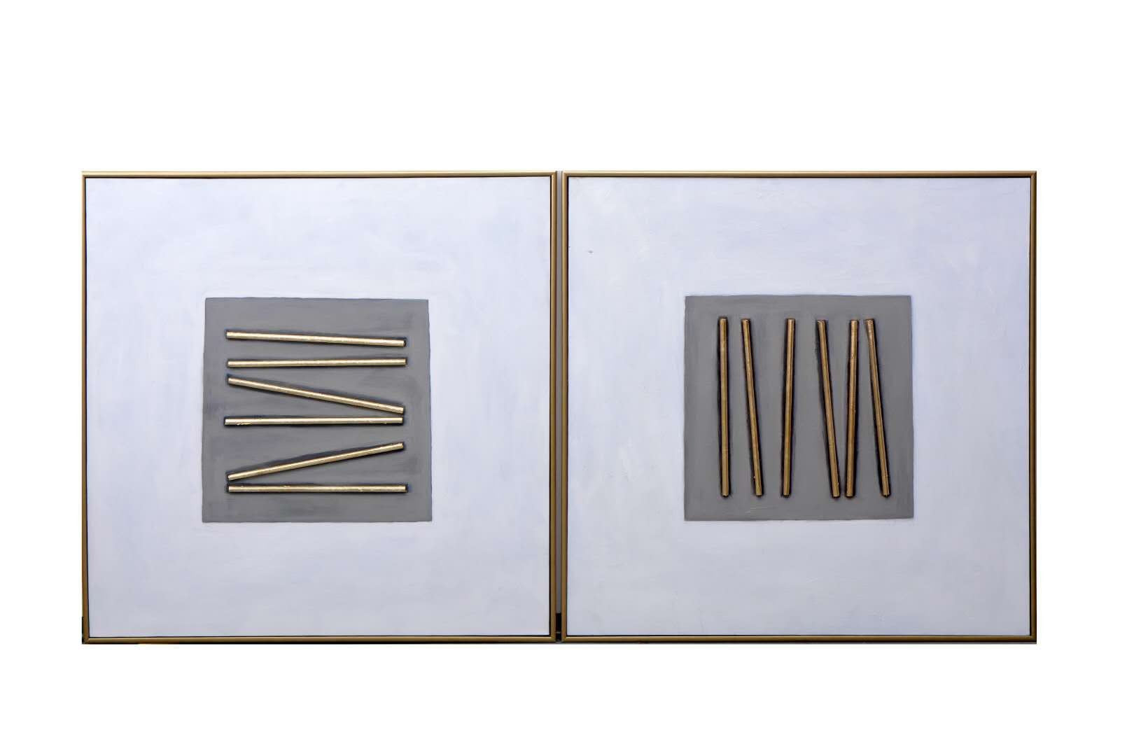 Sunpan Pick Up Sticks (Set Of 2) 48" X 48" Gold Floater Frame