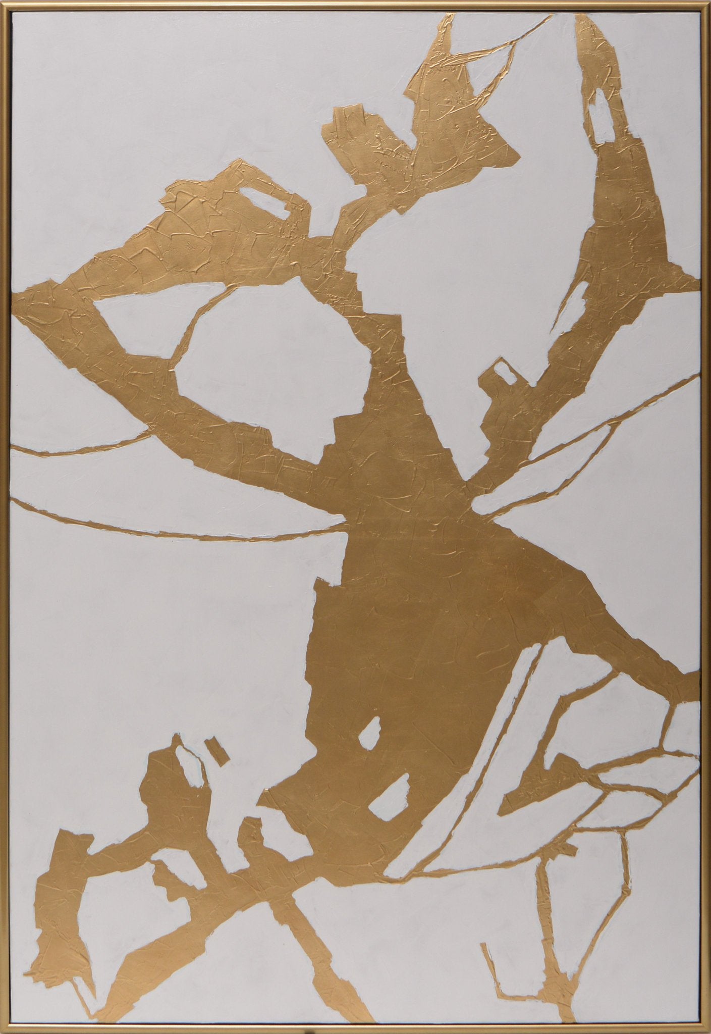 Sunpan Fractured Fix 40" X 60" Gold Floater Frame
