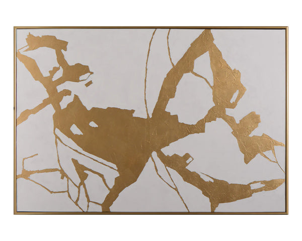 Sunpan Fractured Fix 40" X 60" Gold Floater Frame