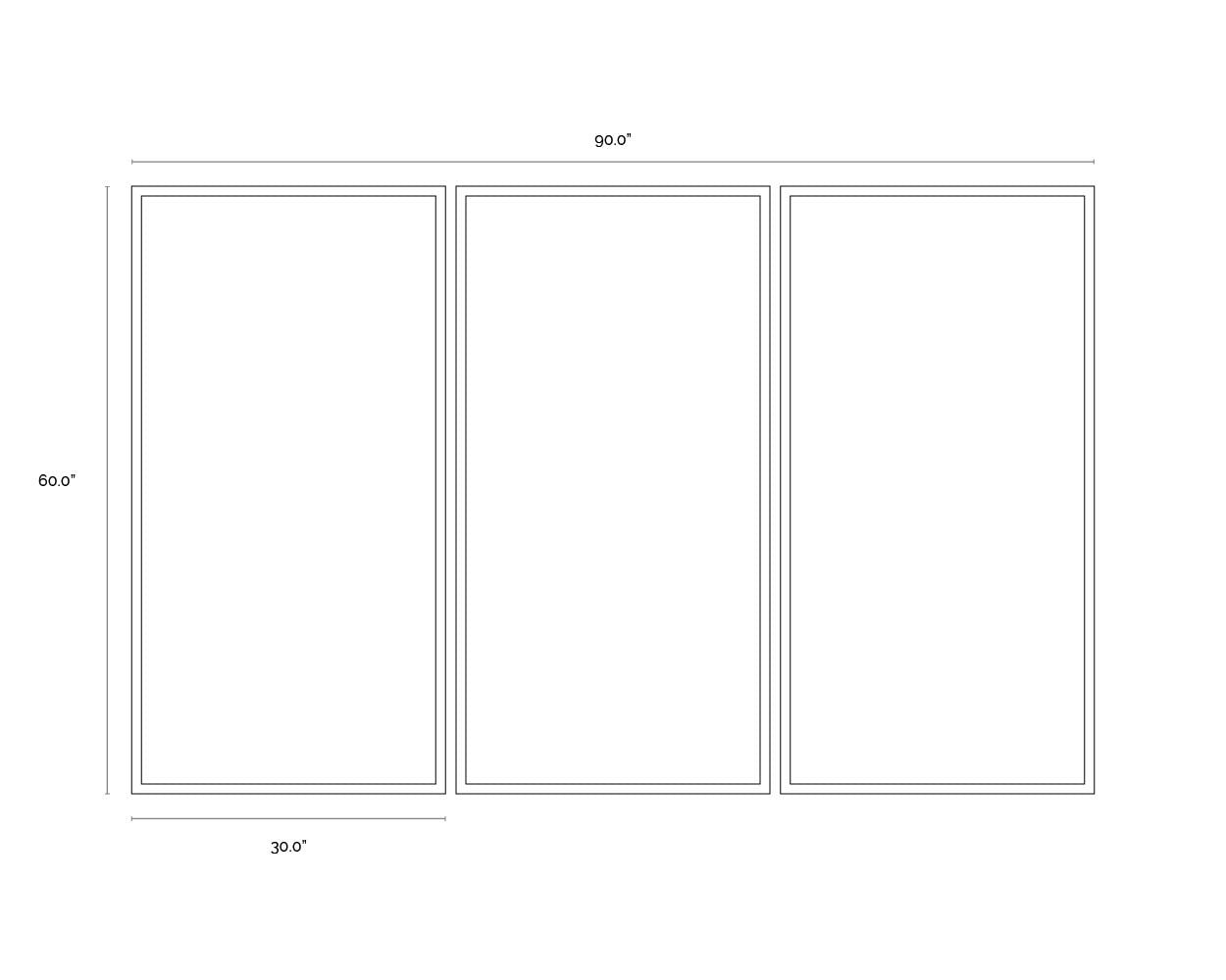 Sunpan Boxed In (Set Of 3) 30" X 60" Black Floater Frame