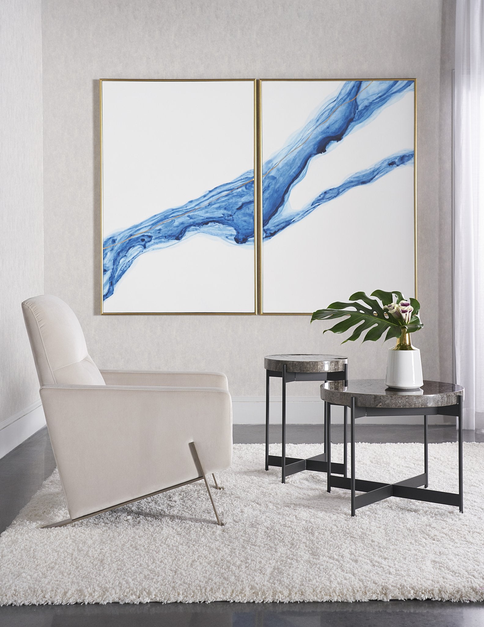 Sunpan Fluidity (Set Of 2) 40" X 60" Gold Floater Frame