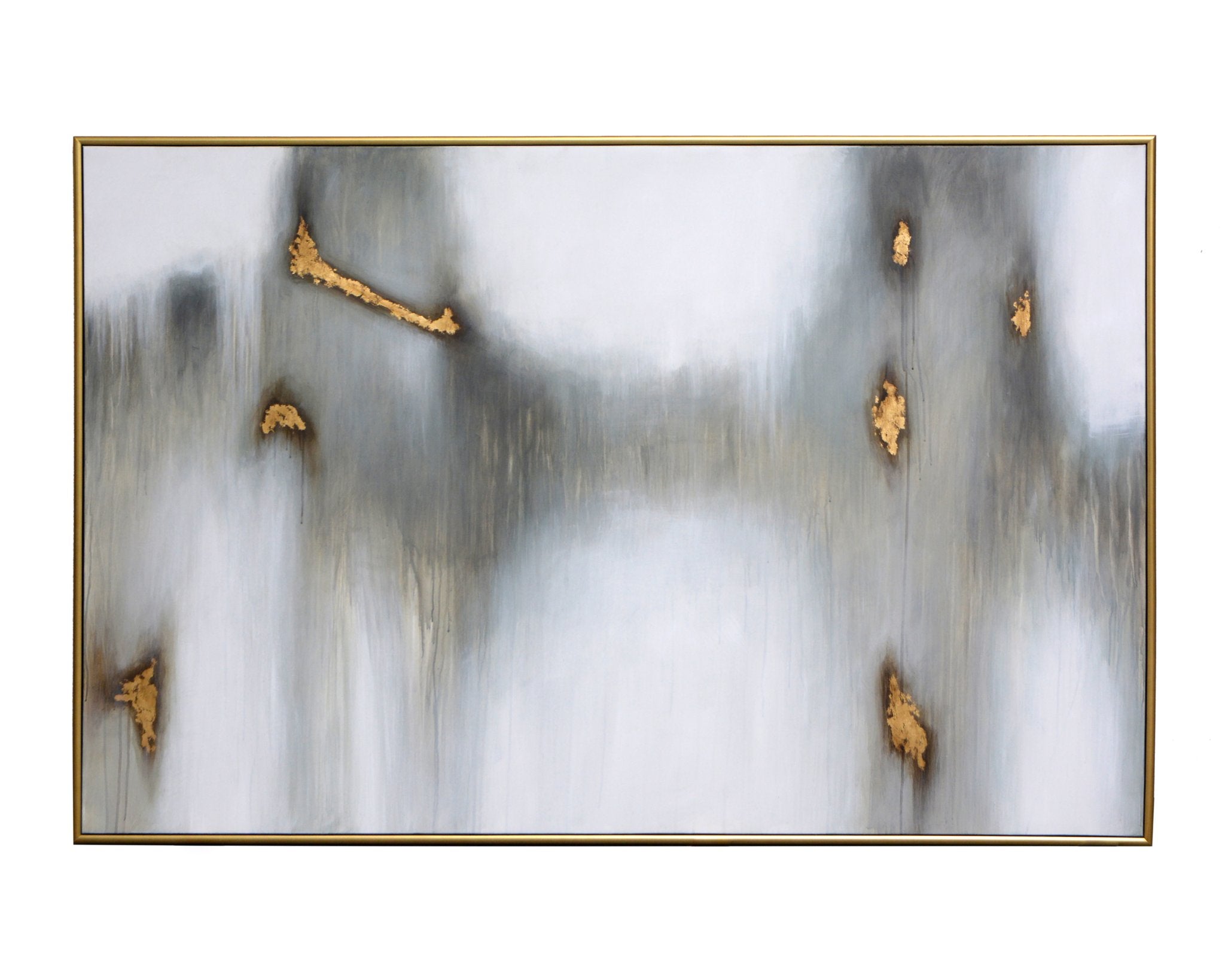Sunpan Water Marks 72" X 48" Gold Floater Frame