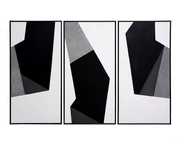 Sunpan Geo Forms (Set Of 3) 30" X 60" Black Floater Frame