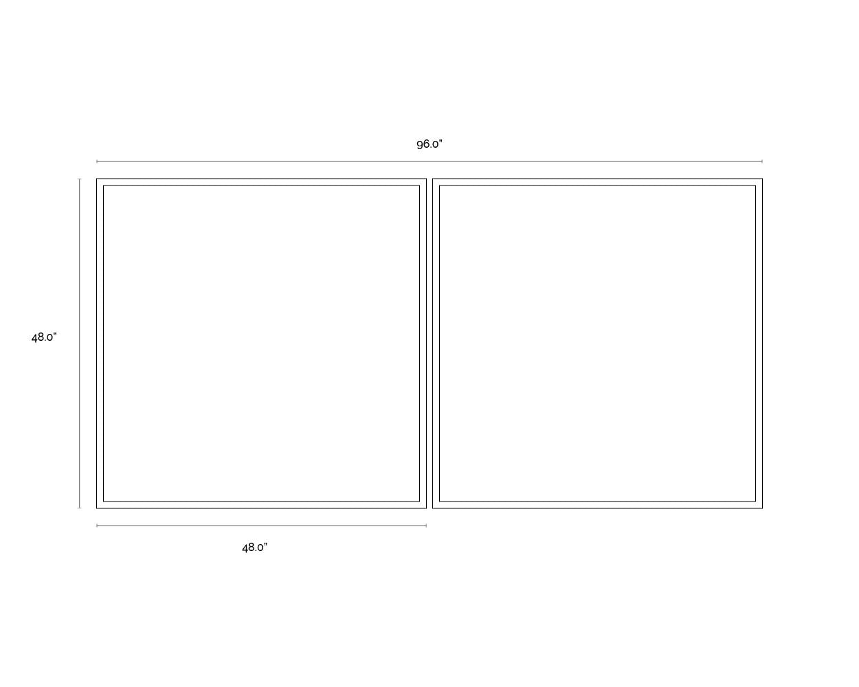 Sunpan Double Cross (Set Of 2) 48" X 48" Black Floater Frame