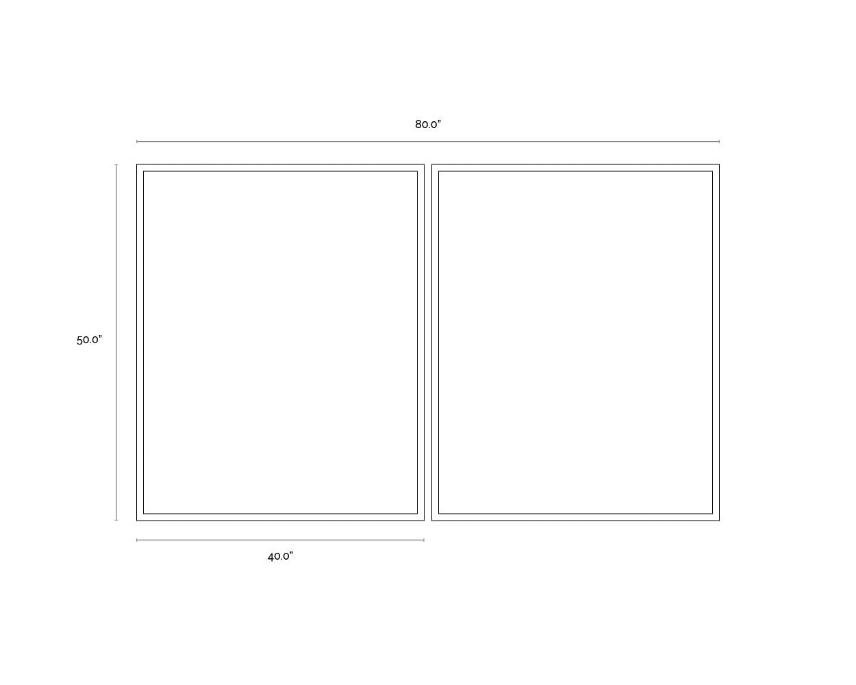 Sunpan Calm Reflection (Set Of 2) 40" X 50" Natural Floater Frame
