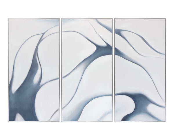 Sunpan Meditation (Set Of 3) 30" X 60" Silver Floater Frame