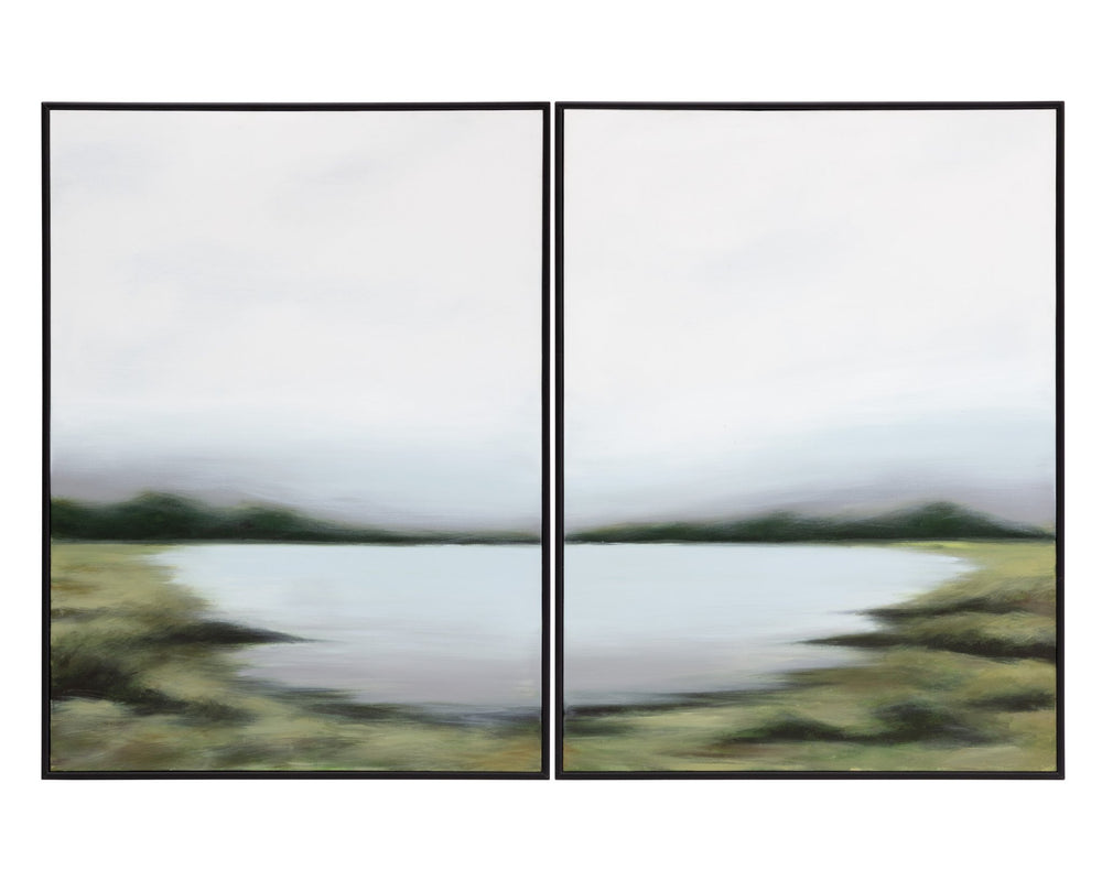 Sunpan Lakeside Views (Set Of 2) 36" X 48" Black Floater Frame