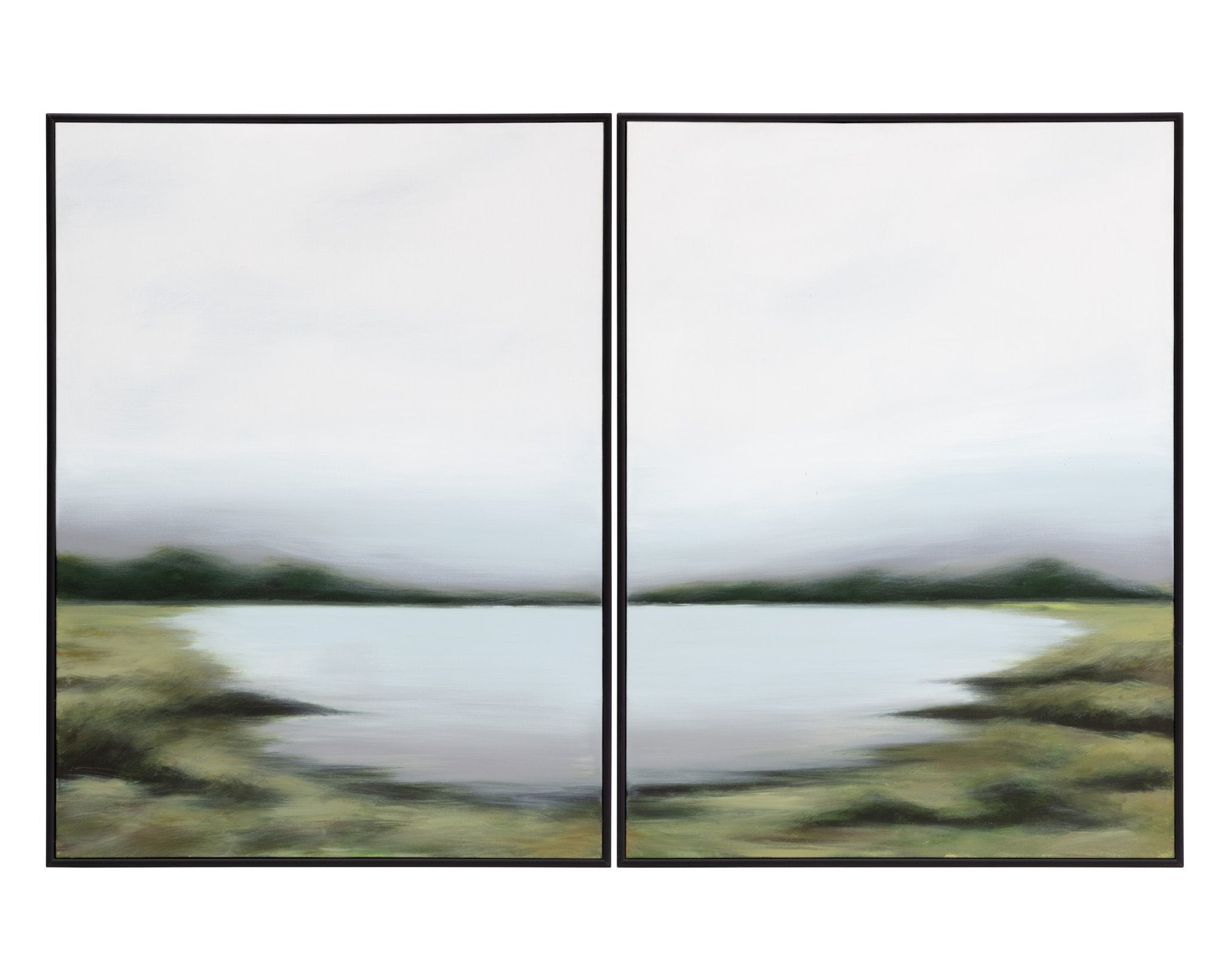 Sunpan Lakeside Views (Set Of 2) 36" X 48" Black Floater Frame