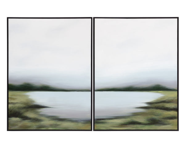 Sunpan Lakeside Views (Set Of 2) 36" X 48" Black Floater Frame
