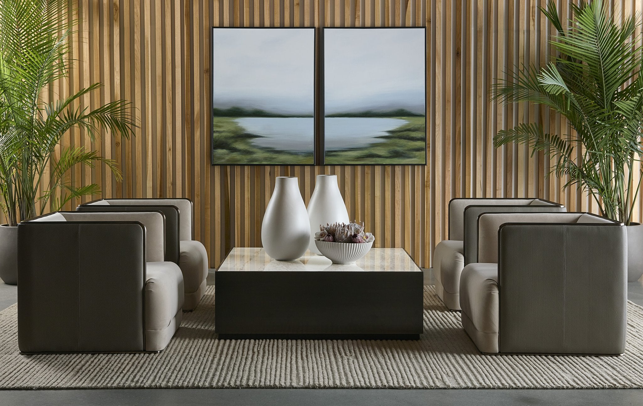 Sunpan Lakeside Views (Set Of 2) 36" X 48" Black Floater Frame