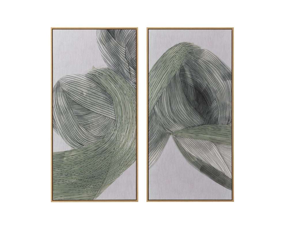 Sunpan Bloom And Flow (Set Of 2) 30" X 60" Natural Floater Frame
