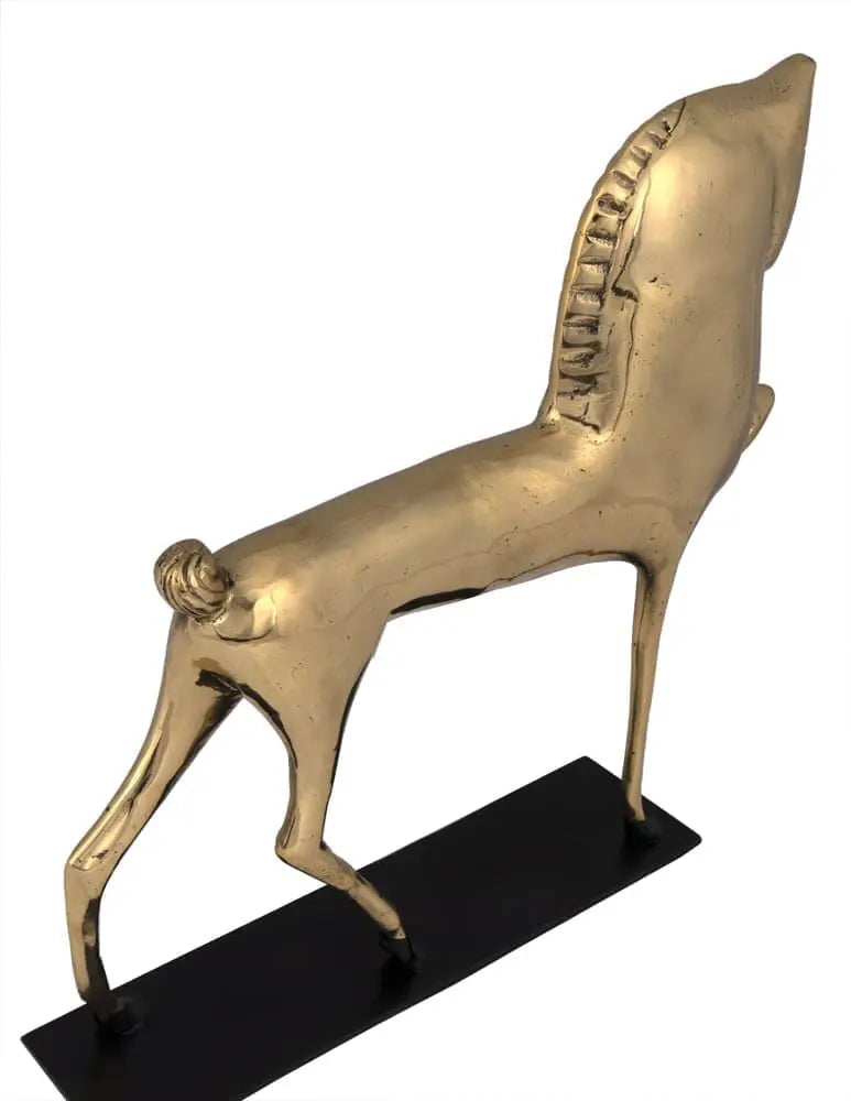 Noir Horse On Stand, Brass