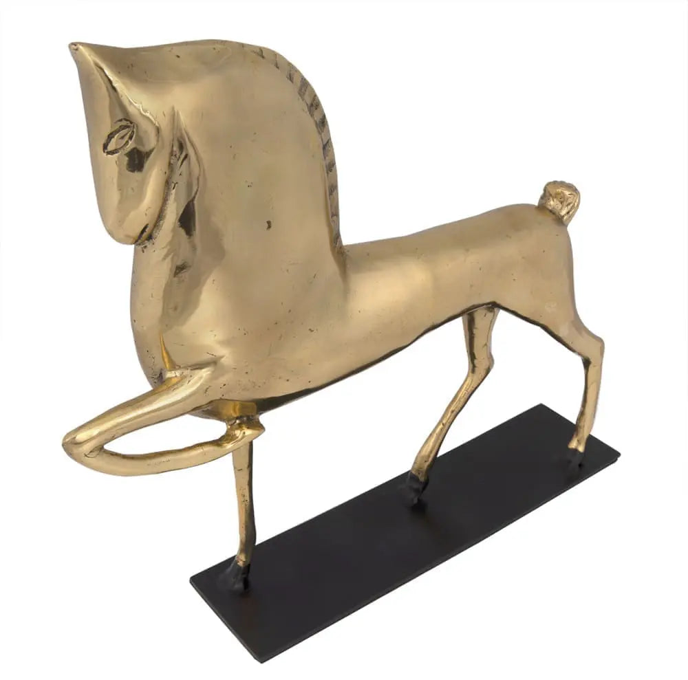 Noir Horse On Stand, Brass