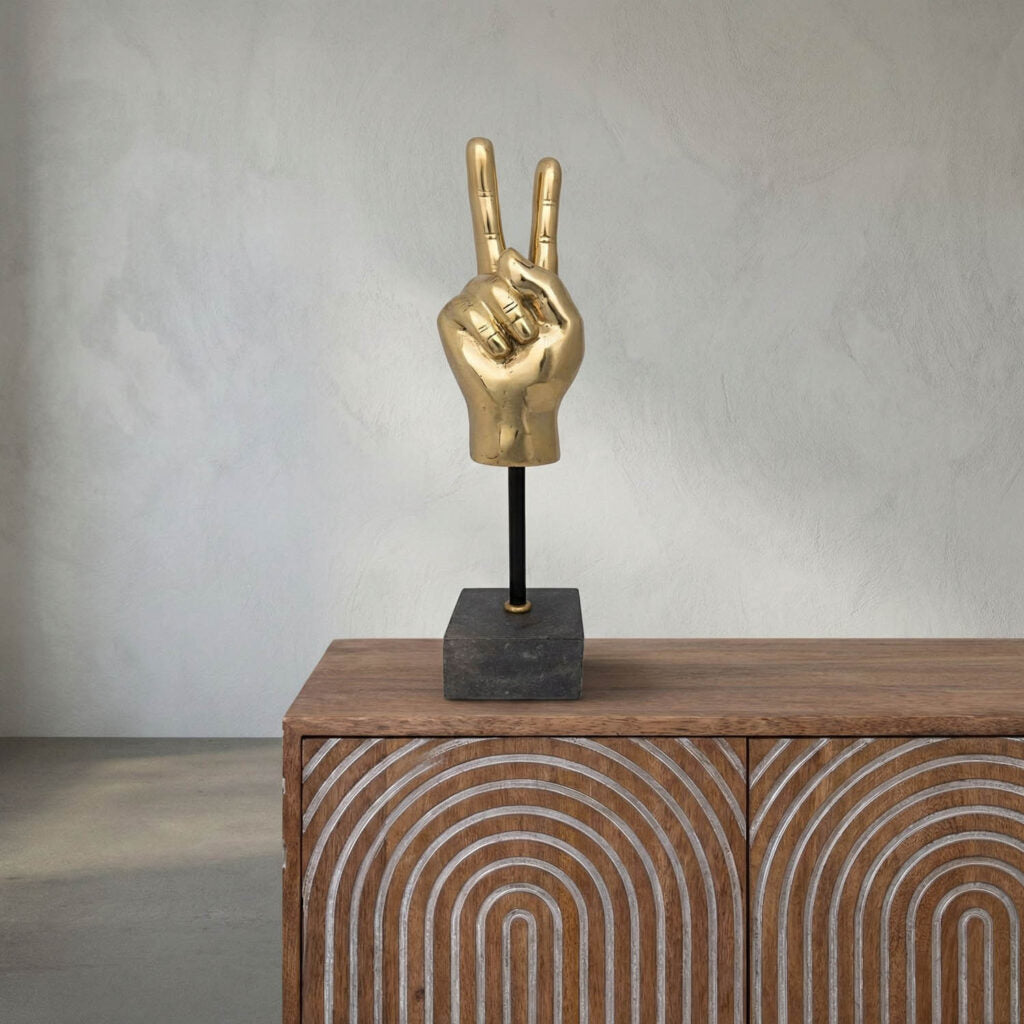 Noir Peace Sign On Stand